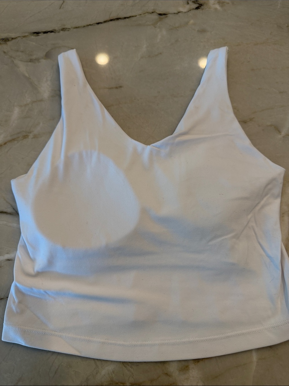 White V-Neck Sleeveless Crop Top